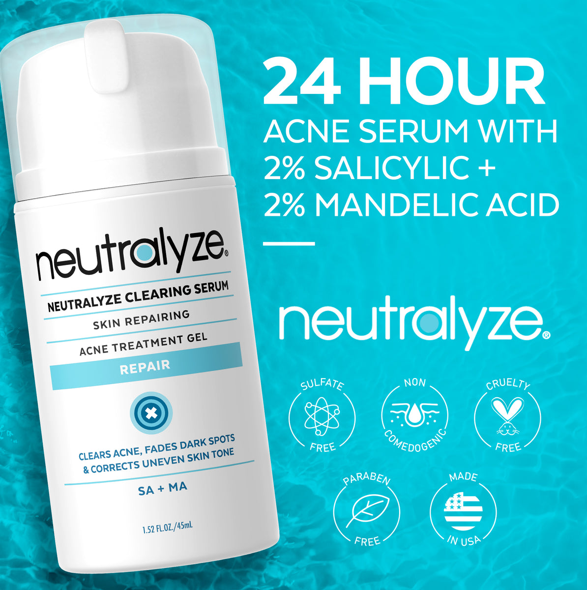 Best Acne Serum with Salicylic + Mandelic Acid + Nitric Oxide