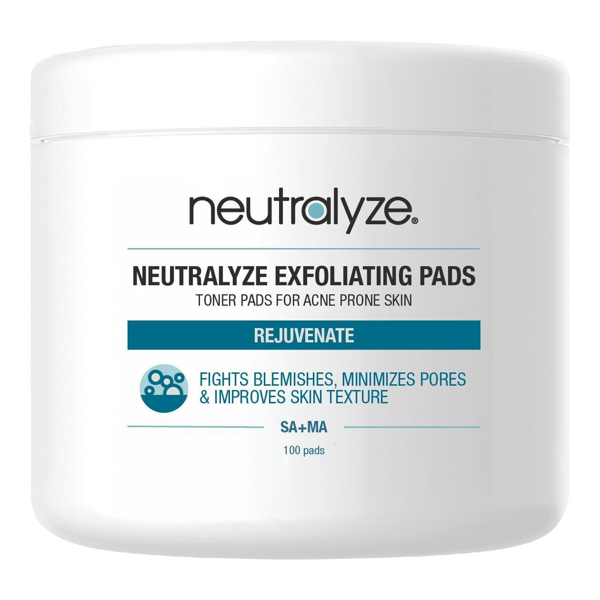 Neutralyze Exfoliating Pads jar, 100 pads