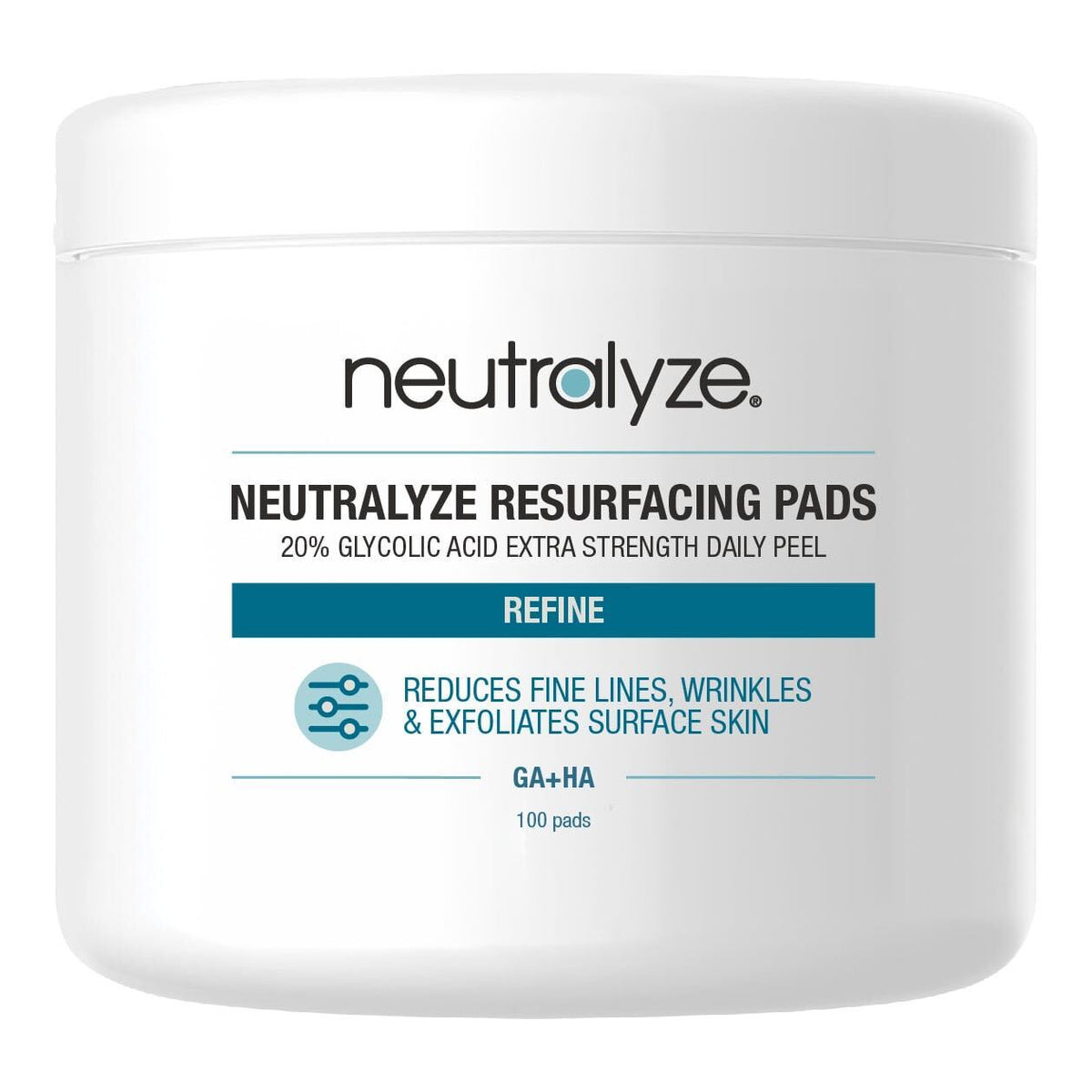 Neutralyze Resurfacing Pads jar, 100 pads